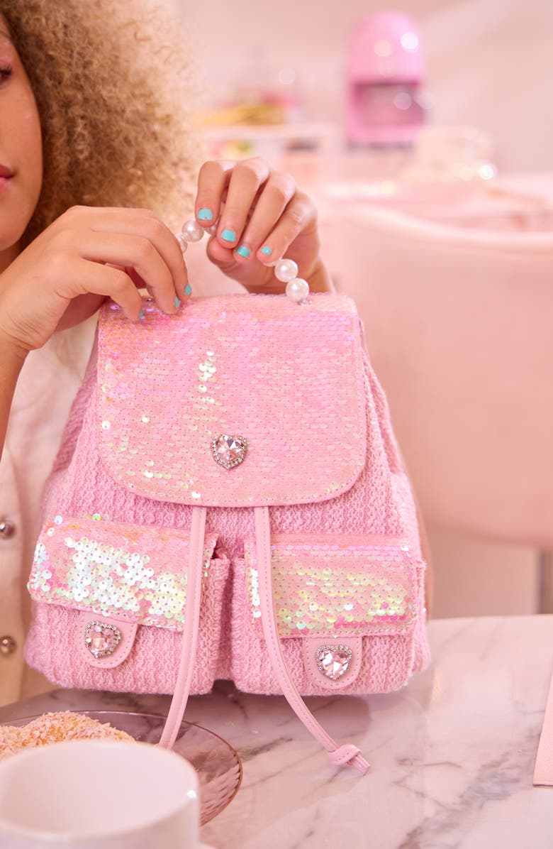 OMG Accessories Kids' Mini Heart Sequin Backpack, Alternate, color,