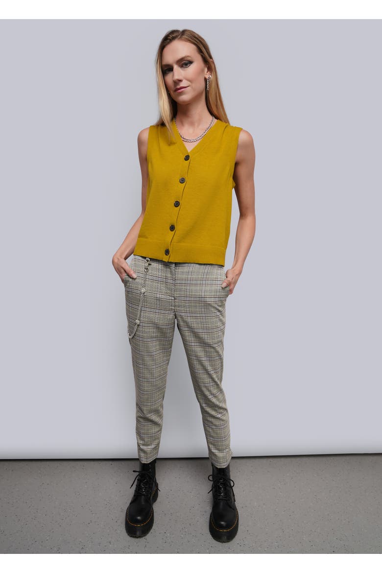 The Empower Plaid Slim Crop Pant, Main, color, MOCHA