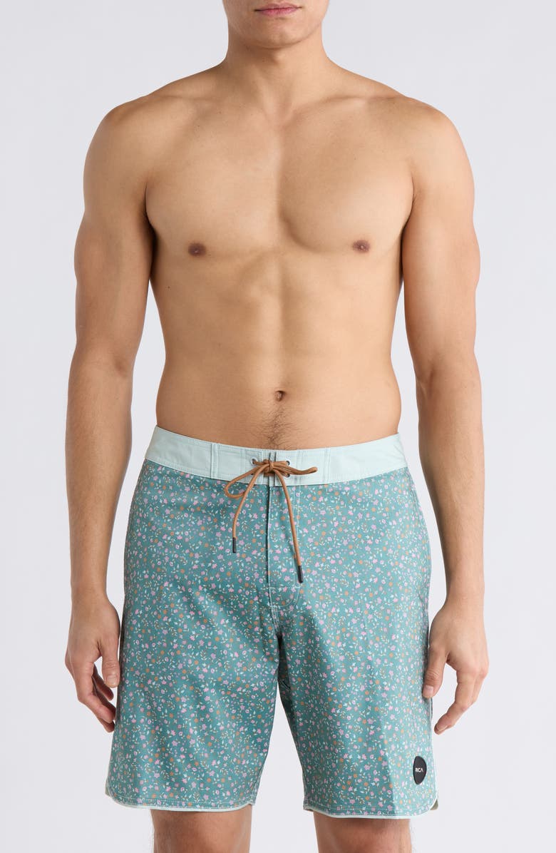 RVCA Baseline Swim Trunks, Main, color, Blue Haze