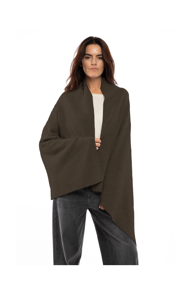 Monticelli Cashmere Double-Knit Pure Cashmere Cape Wrap, Alternate, color, Coffee