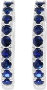 EFFY Sterling Silver Sapphire Huggie Hoop Earrings