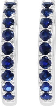 EFFY Sterling Silver Sapphire Huggie Hoop Earrings
