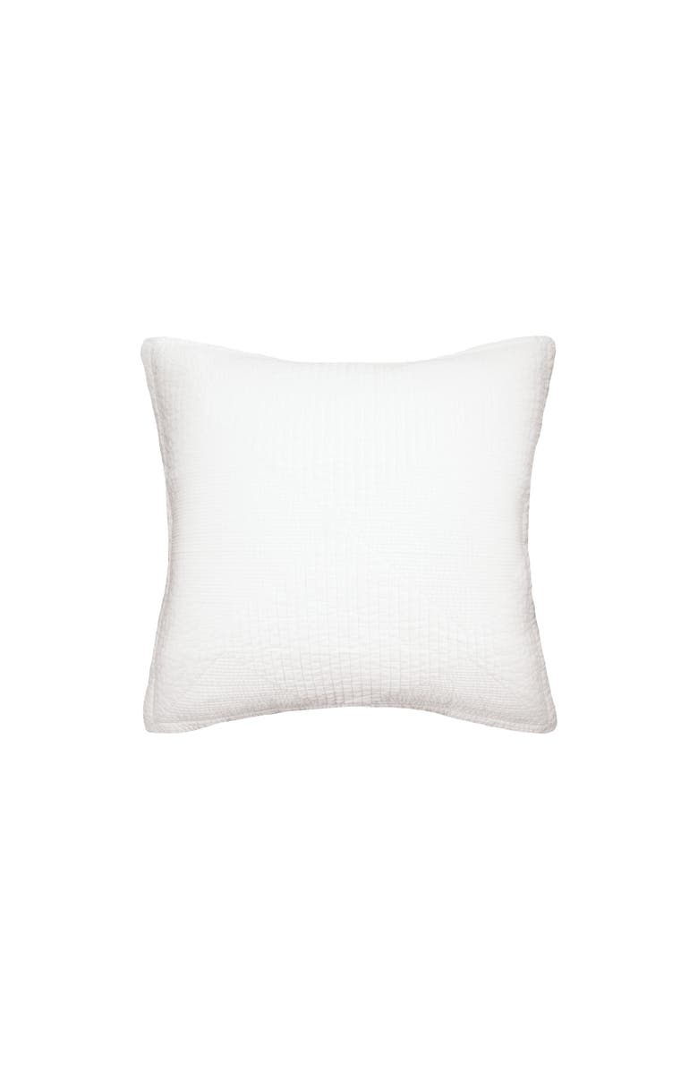 carol & frank Graham Diamond Pattern White 100% Cotton Euro Pillow Sham 26" x 26", Main, color, White