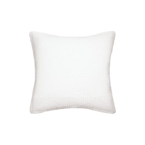 Graham Diamond Pattern White 100% Cotton Euro Pillow Sham 26" x 26"