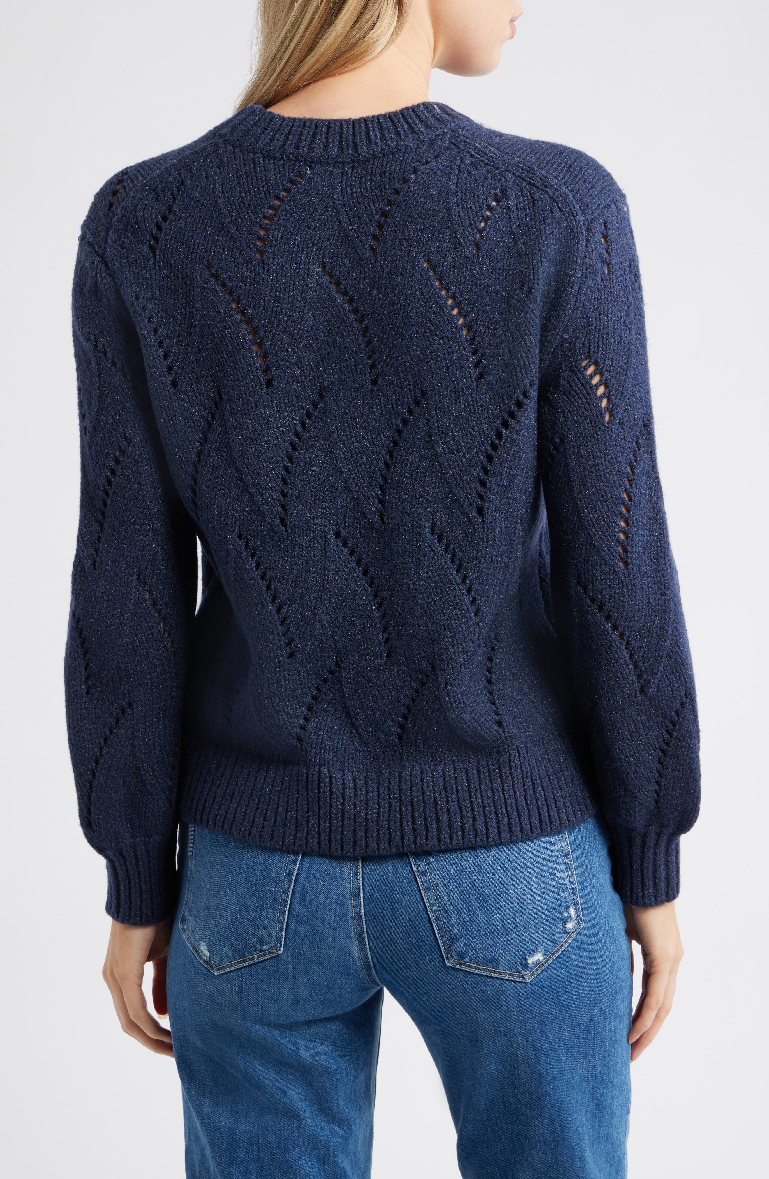 Lofty Pointelle Stitch Crewneck Sweater - image 2