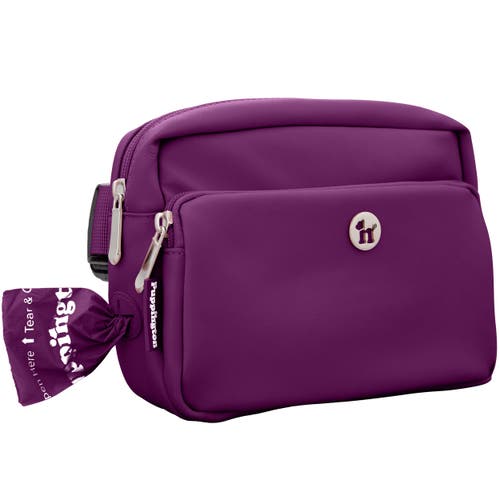 Puppington 3-in-1 Dog Walking Bag With Poop Bags In Plum Wine