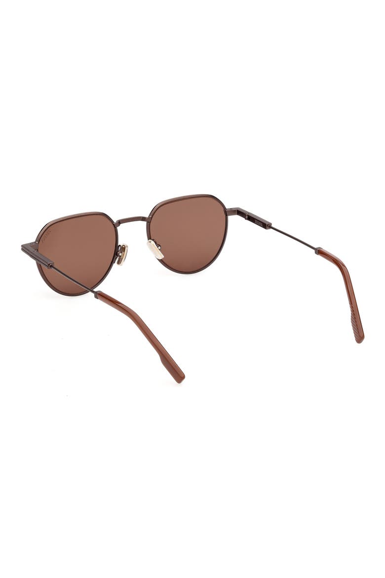 54mm Round Sunglasses, Alternate, color, ANTIQUE COPPER / LIGHT BROWN