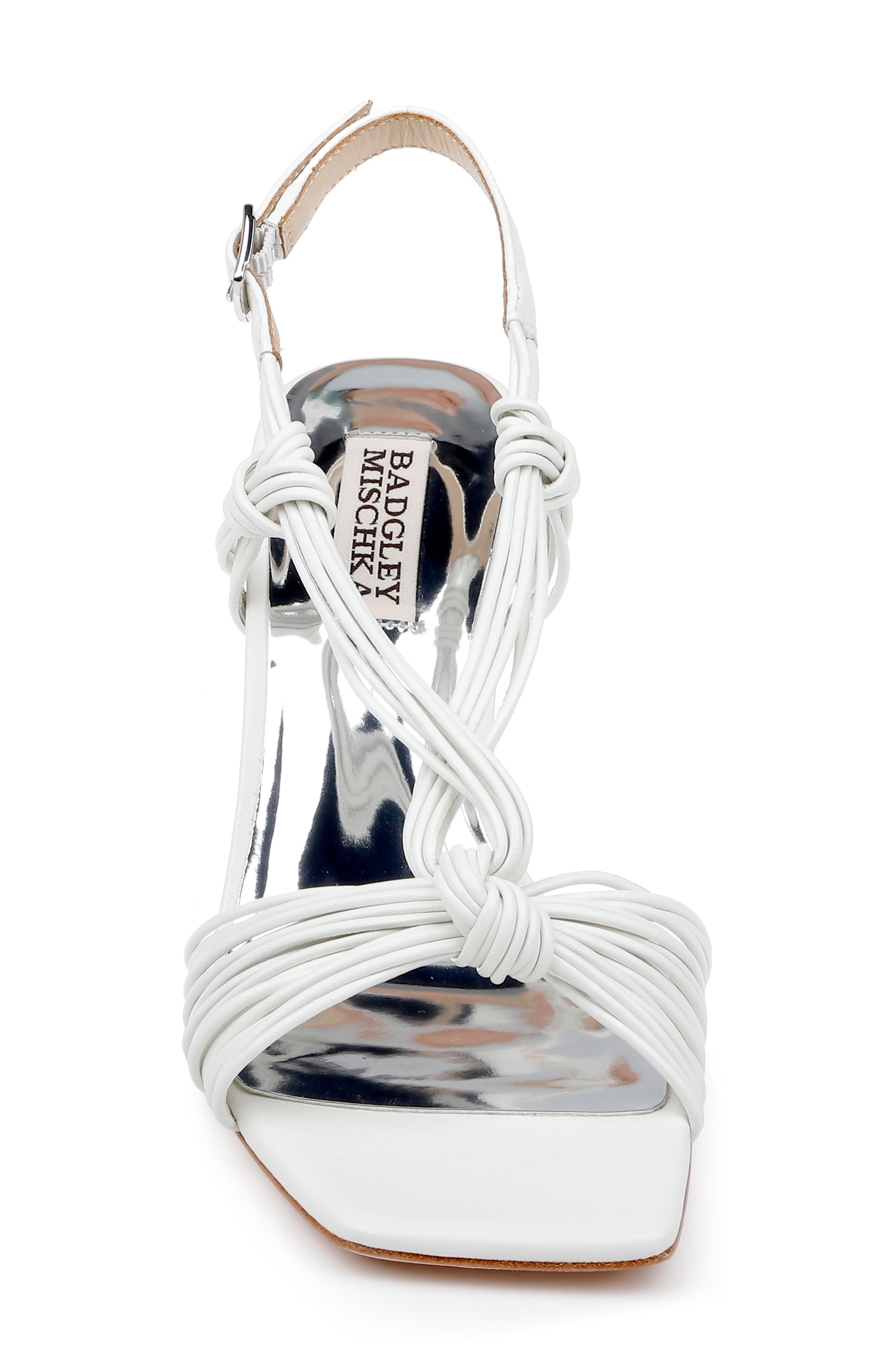 Badgley Mischka Collection Carmine High Shine Slingback Sandal, Alternate, color, Soft White