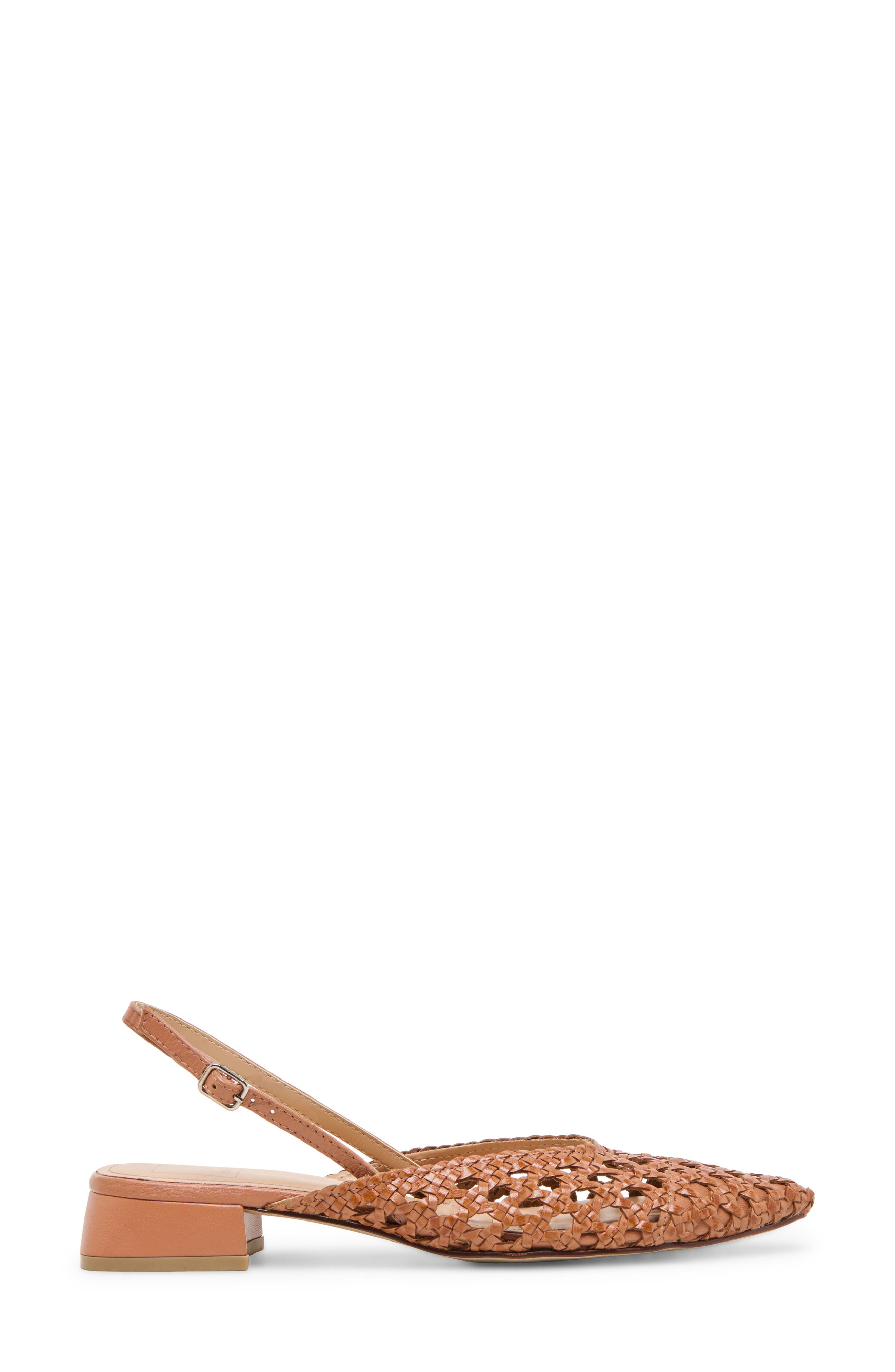 Dolce Vita Birdie Pointed Toe Slingback Flat, Alternate, color, Cafe Woven Leather