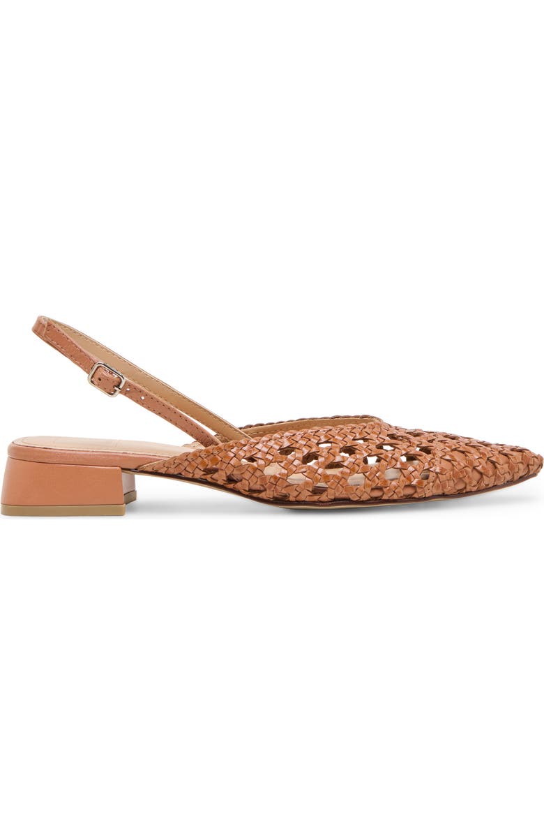 Dolce Vita Birdie Pointed Toe Slingback Flat, Alternate, color, Cafe Woven Leather