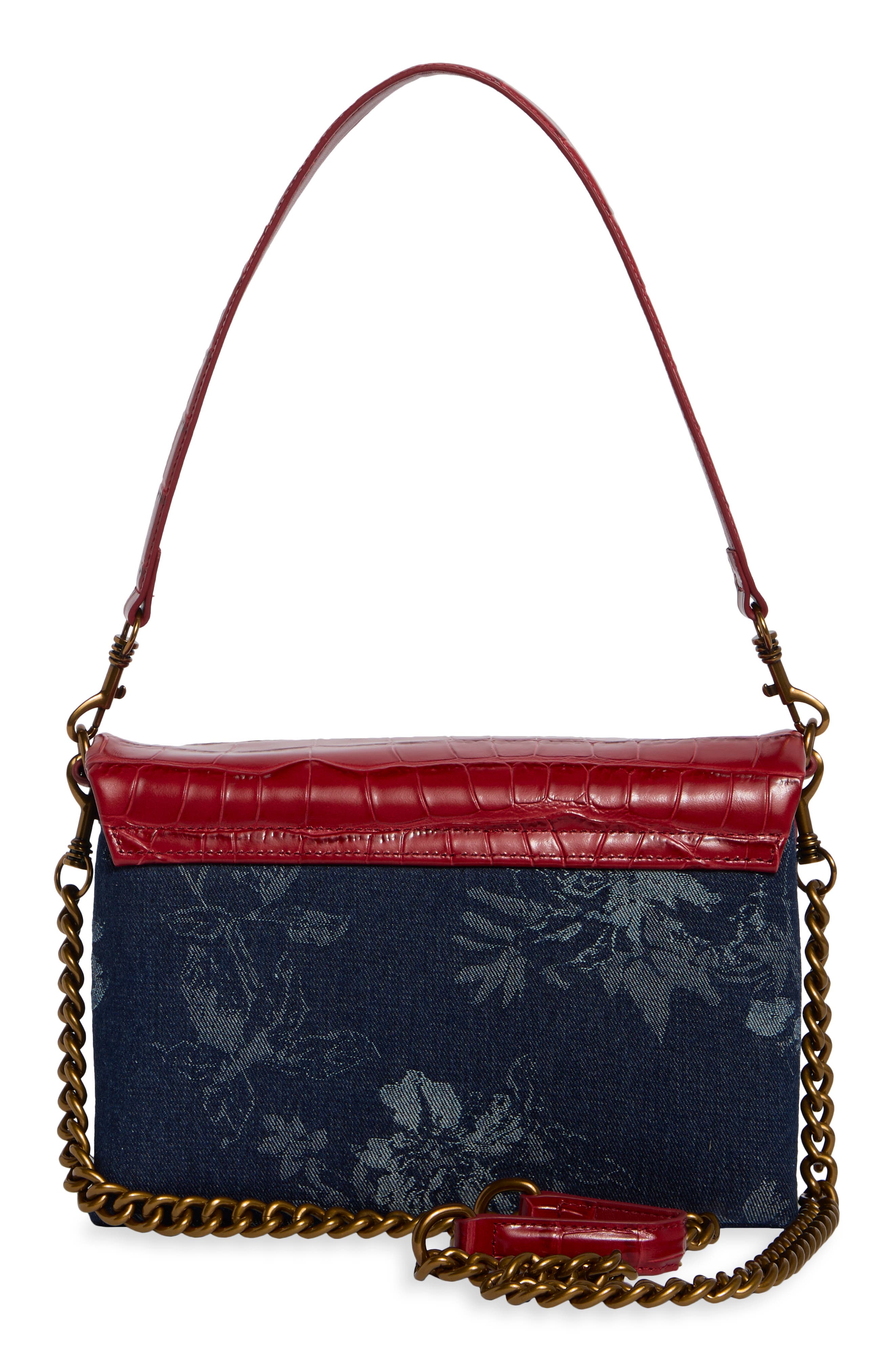 Kingsley Mixed Media Shoulder Bag, Alternate, color, OPEN RED