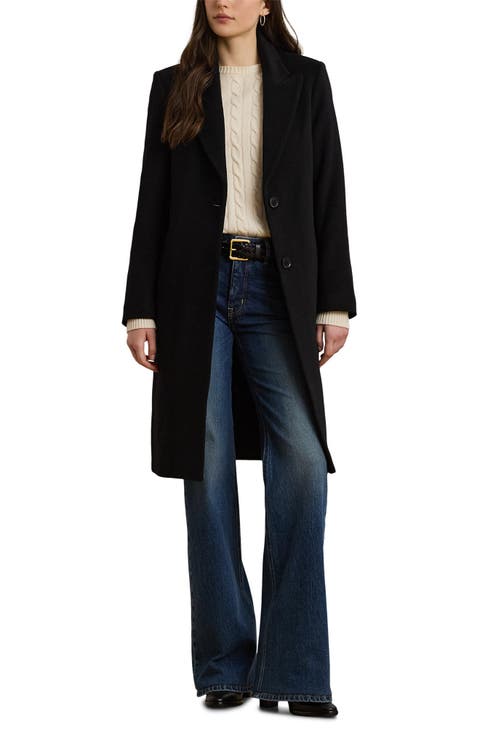 Single Breasted Wool Blend Coat