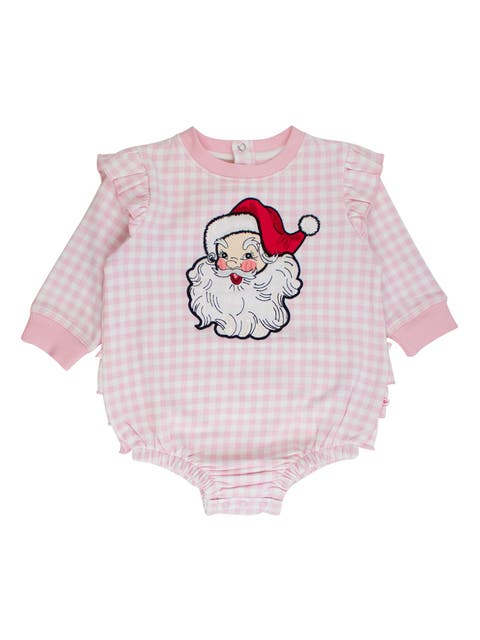 Baby Girls Applique Sweatshirt Bubble Romper
