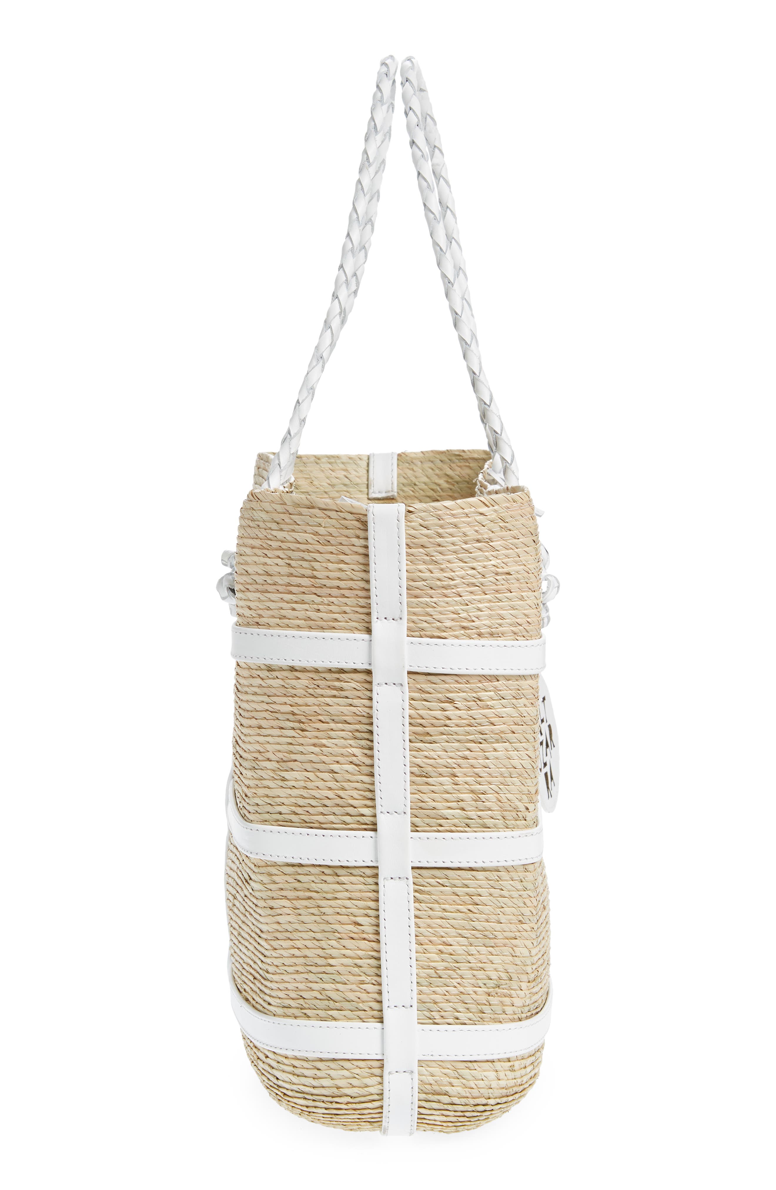 Large Watermill East/West Straw Tote, Alternate, color, NATURAL/ WHITE