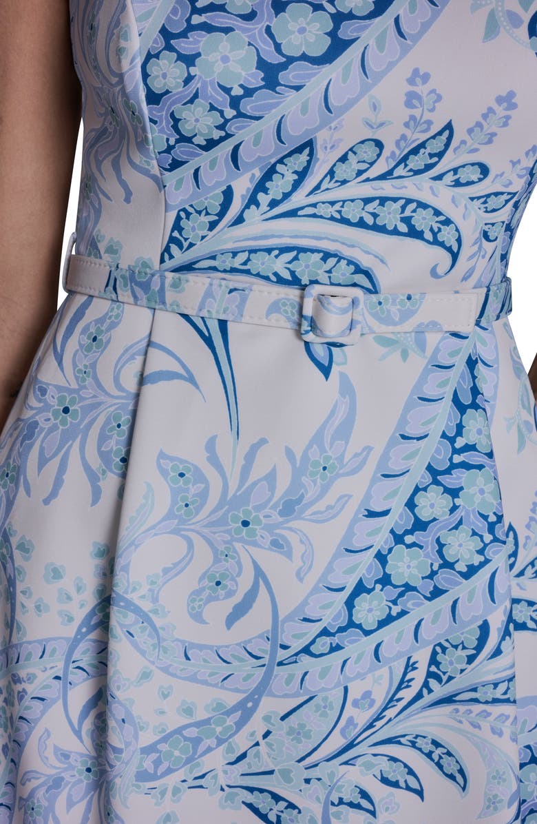 BCBG Paisley Print Scoop Neck Dress, Alternate, color,