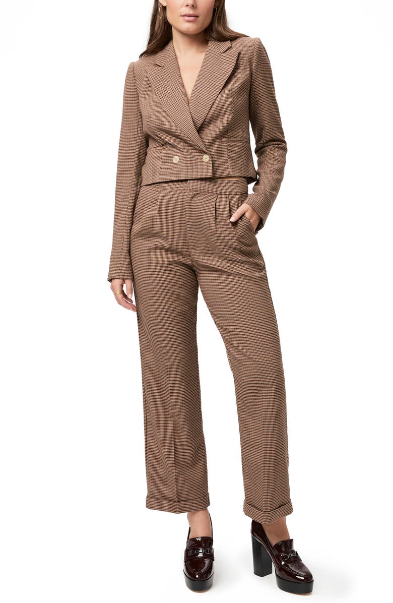 PAIGE Vanna Crop Double Breasted Blazer, Alternate, color, Rsewood