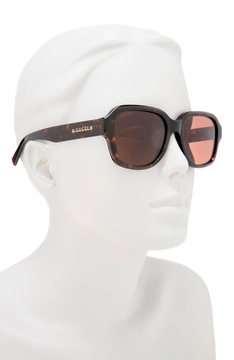 Gucci 54mm Core Square Sunglasses, Alternate, color, Havana Havana Brown