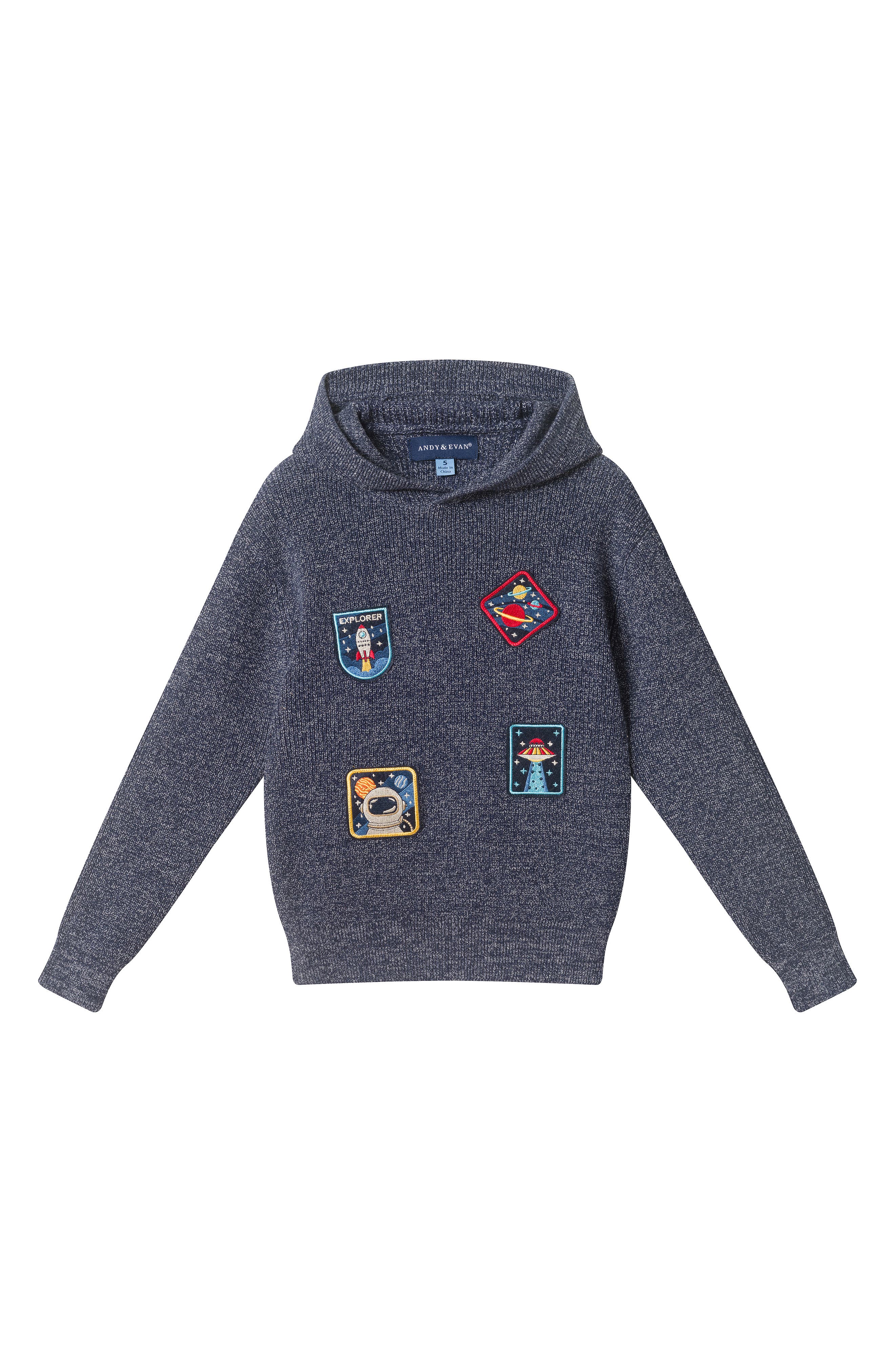 Kids' Hooded Patches Sweater