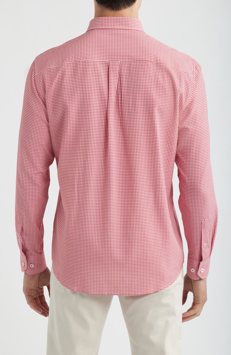 Johnston & Murphy XC+<sup>™</sup> Performance Game Day Gingham Button-Up Shirt, Alternate, color, Red