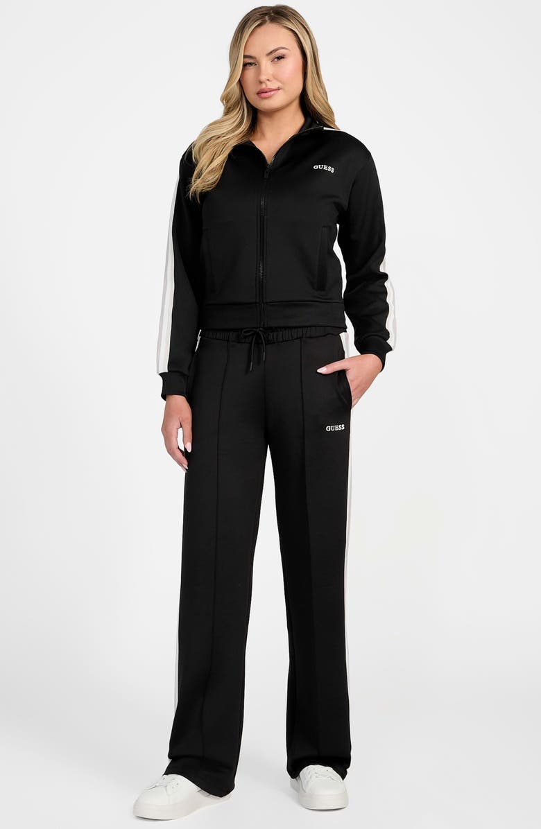 GUESS Yarrow Scuba Knit Track Jacket, Alternate, color, Jblk-Black2