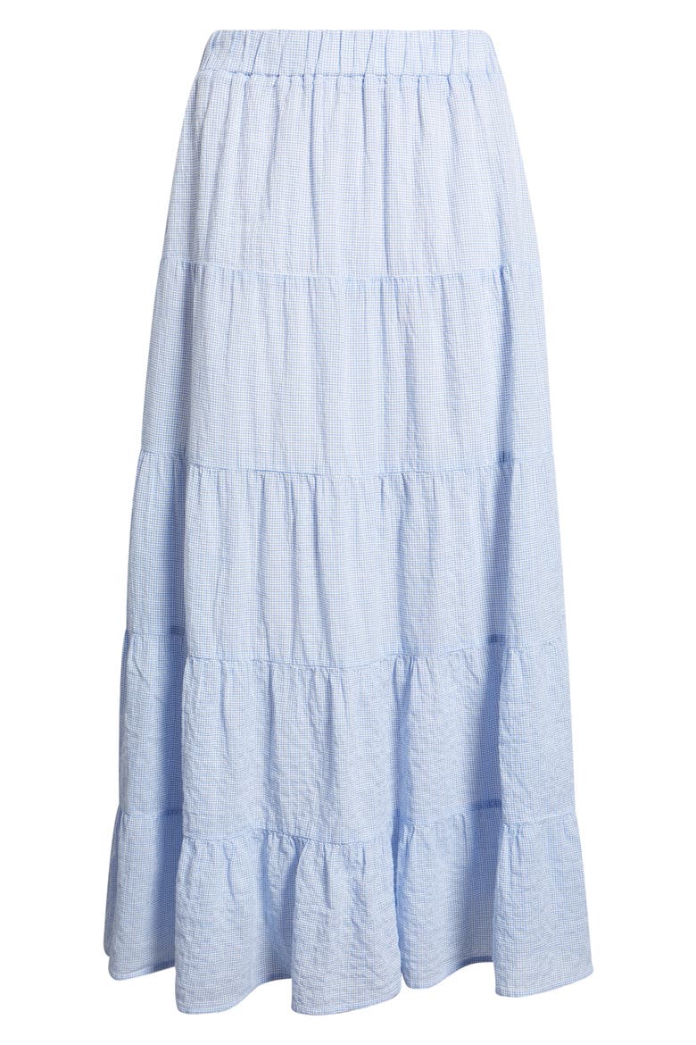 Tiered Maxi Skirt, Alternate, color, BLUEBERRY CHECK