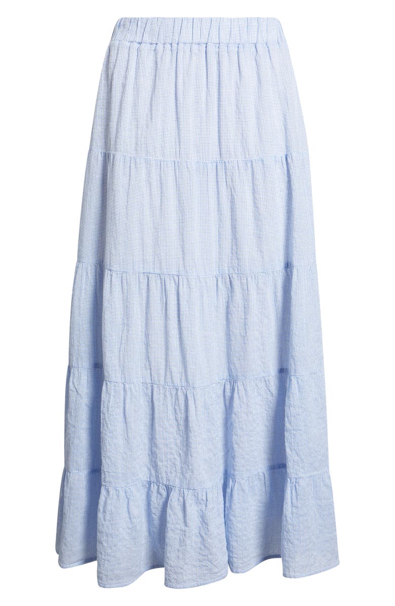 Cloth & Stone Tiered Maxi Skirt, Alternate, color, Blueberry Check