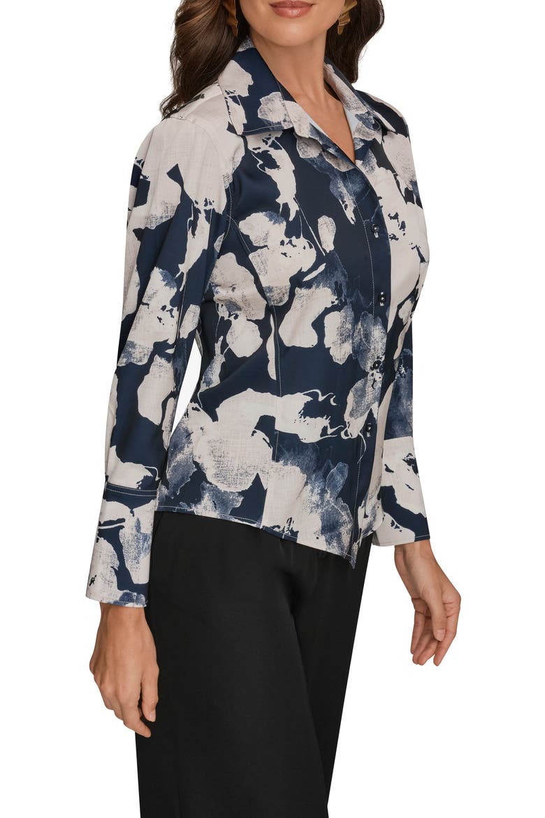 Floral Button-Up Shirt, Alternate, color, DARK NIGHTFALL MULTI