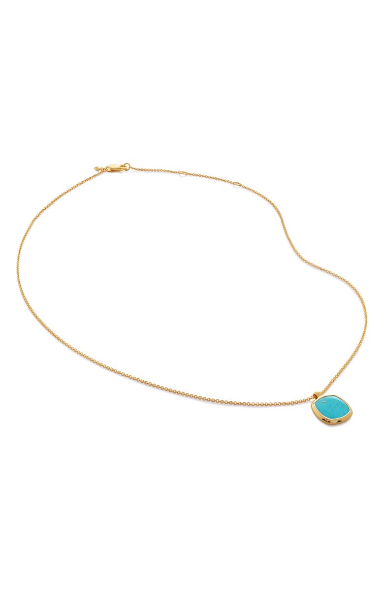 Monica Vinader Delphi Turquoise Pendant Necklace, Main, color, 