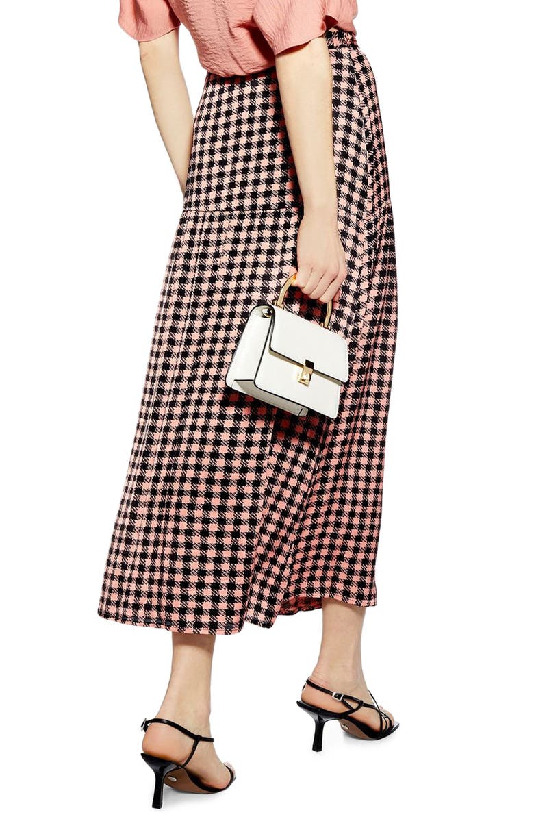 Topshop Dixie Check Midi Skirt, Alternate, color, 