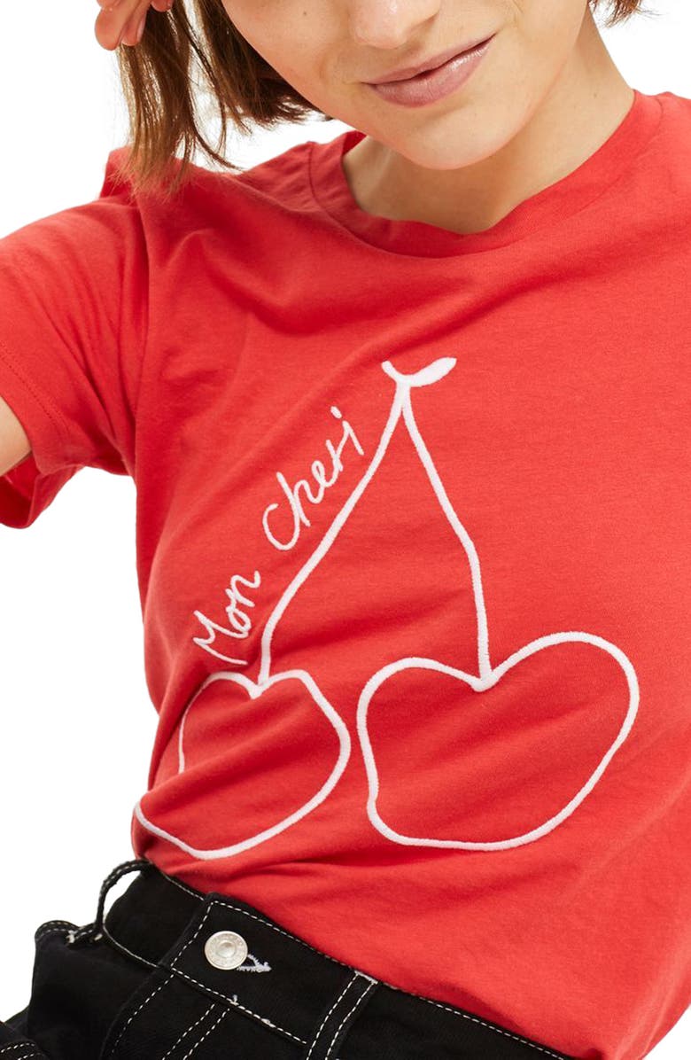 Topshop Mon Cheri Tee, Alternate, color, 