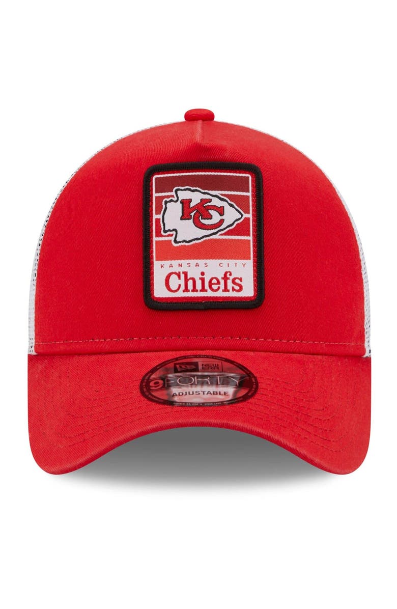 New Era Men's New Era Red/White Kansas City Chiefs Gradient Trucker 9FORTY Snapback Hat, Alternate, color,