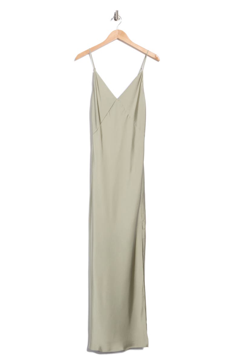 rag & bone Risse Satin Slipdress, Alternate, color, Moss