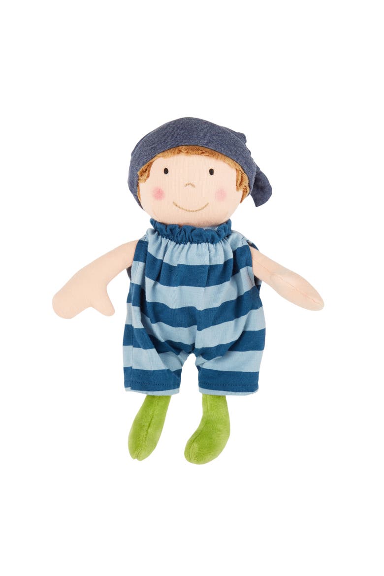 Plush Doll with Blue Outfit, Main, color, Multicolored