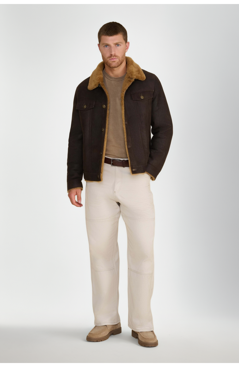 Furniq UK Alfie Suede Jacket, Alternate, color, Brown