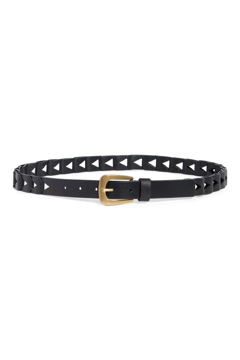 Triangle Cutout Belt, Main, color, BLACK / ANTIQUE BRASS