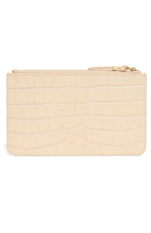 Chloé Croc Embossed Leather Zip Pouch