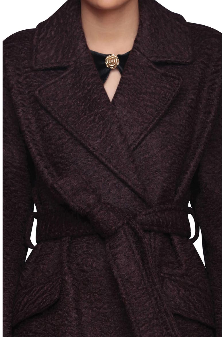 Belted Trench Coat, Alternate, color, MERLOT