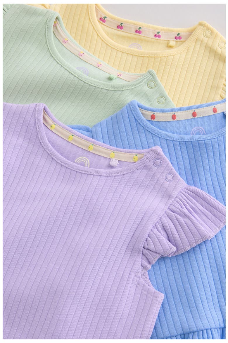 Assorted 4-Pack Ruffle Hem Tees, Alternate, color, MULTI
