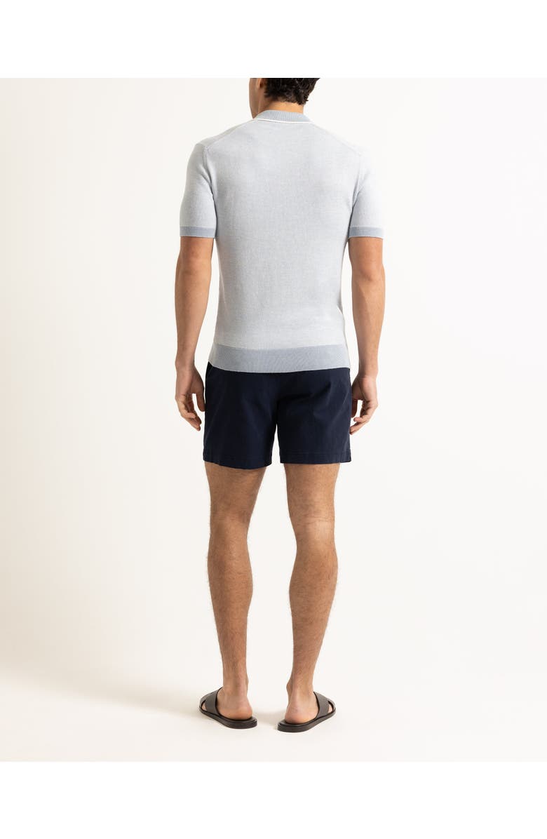 Orlebar Brown Horton Tailored Cotton Merino Polo With Contrast Tipping, Alternate, color, Surfside Blue/White Sand