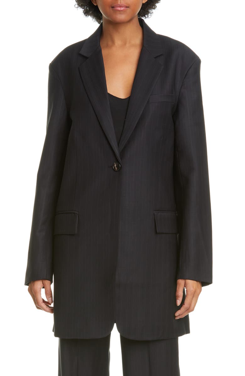 CO Pinstripe Oversize Wool Blend Blazer, Main, color, 