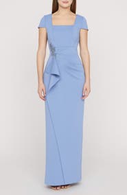 JS Collections Matilda Bead Detail Cascade Ruffle Gown