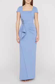 Matilda Bead Detail Cascade Ruffle Gown