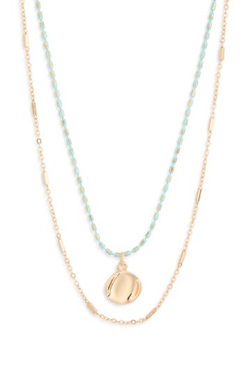 Nordstrom Rack Epoxy Disc Pendant Layered Necklace