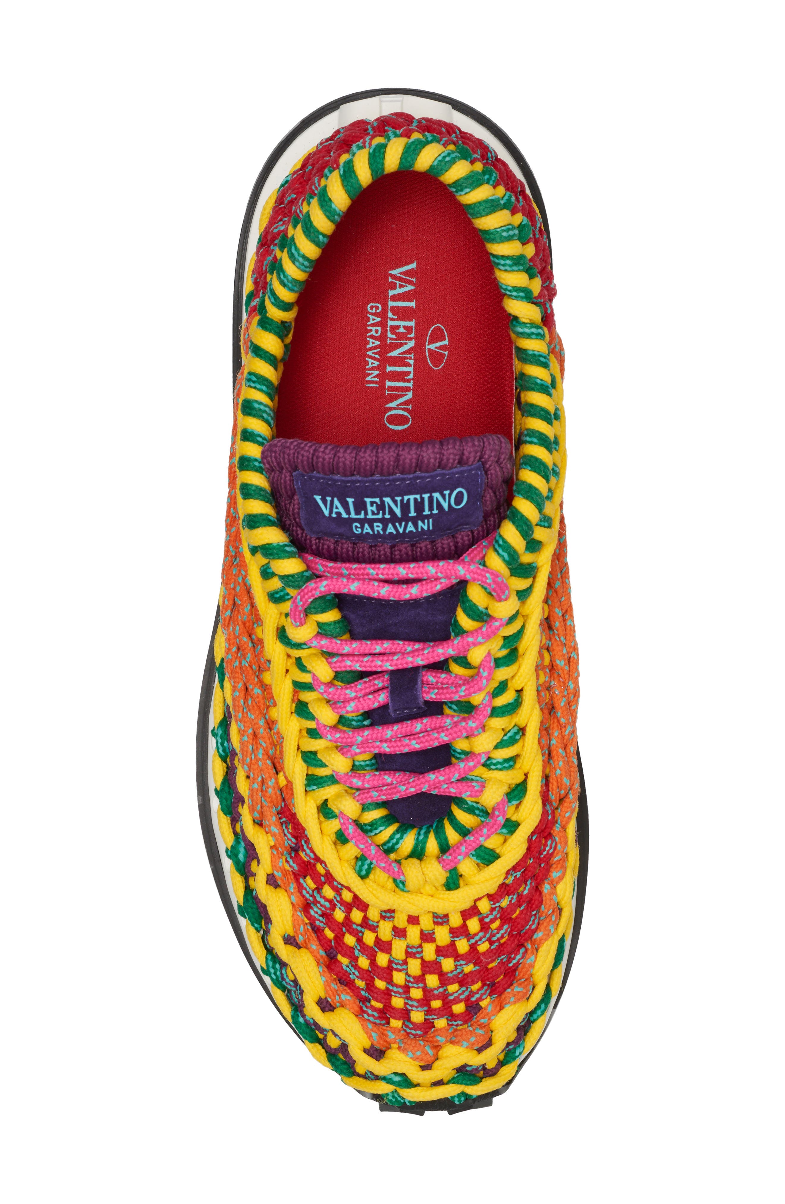 Crochet Low Top Sneaker, Alternate, color, YELLOW/ RED