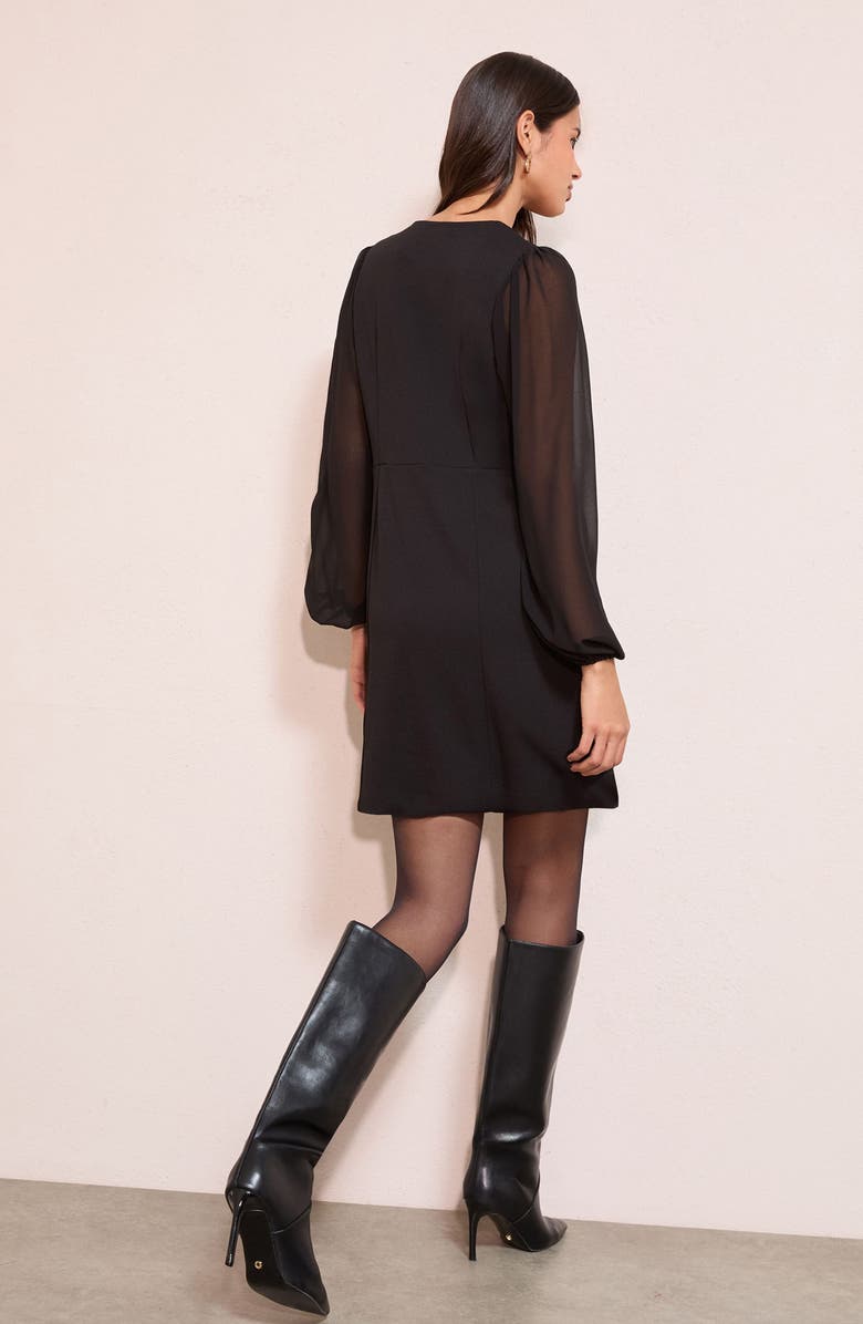 Friends Like These Sheer Long Sleeve Sheath Dress, Alternate, color, Black