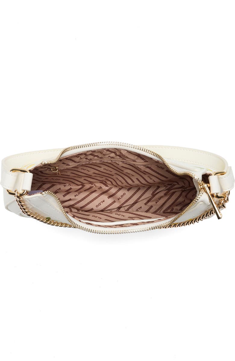 ALDO Decoy Faux Leather Shoulder Bag, Alternate, color, White/ Bright Yellow