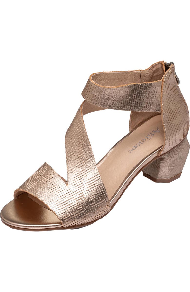 ANTELOPE Amara Metallic Leather Kitten Heel Sandal, Main, color,