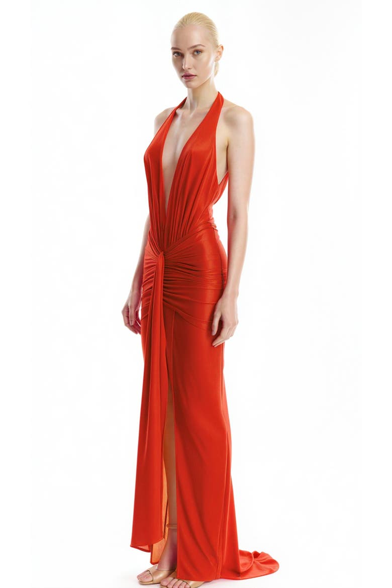 Inaya collar maxi dress, Alternate, color, Orange