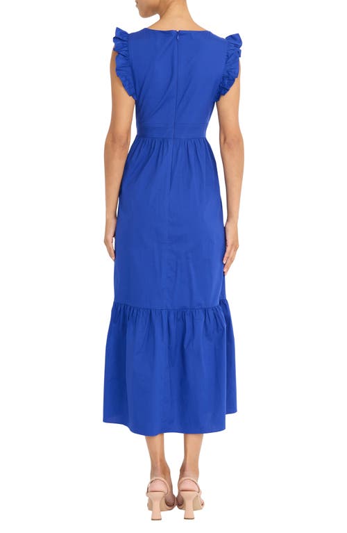Maggy London V-neck Sleeveless Solid Maxi Dress In Surf The Web