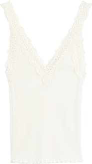 Madewell V-Neck Lace Cotton Blend Tank